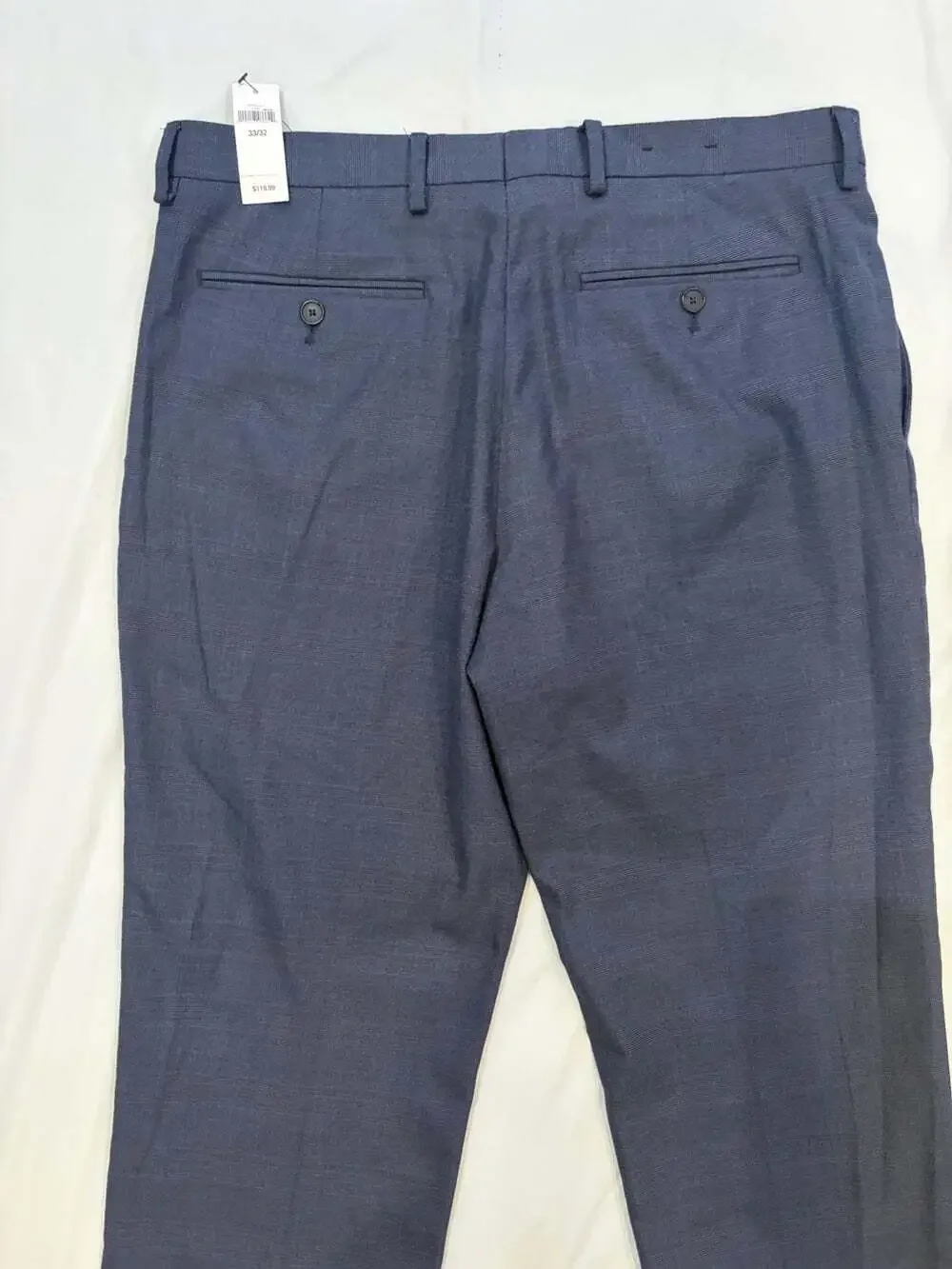Banana Republic Pants Men's 33x32 Navy Slim Fit Plaid Pattern